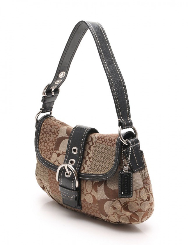 COACH コーチ レザー×シグネチャー ていたし パッチワーク ワン  