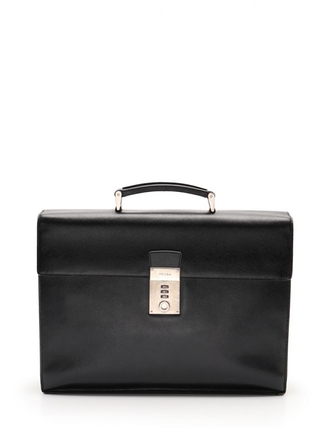 プラダ PRADA ブリーフケース ビジネスバッグ 黒 サフィアーノレザー  