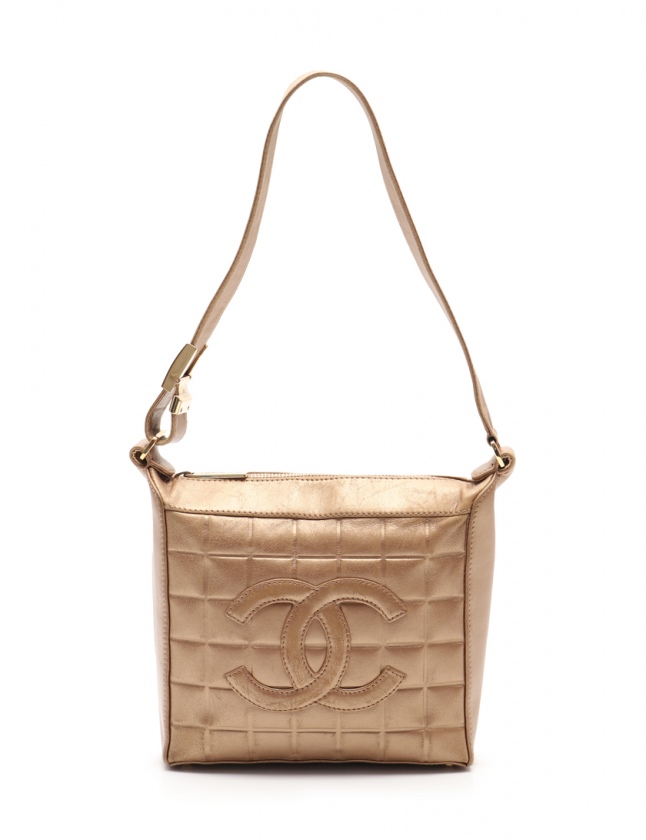 シャネル Chanel ワンショルダーバッグ チョコバー ココマーク ゴールド ラムスキン ゴールド金具 レディース 114 ベクトルパーク
