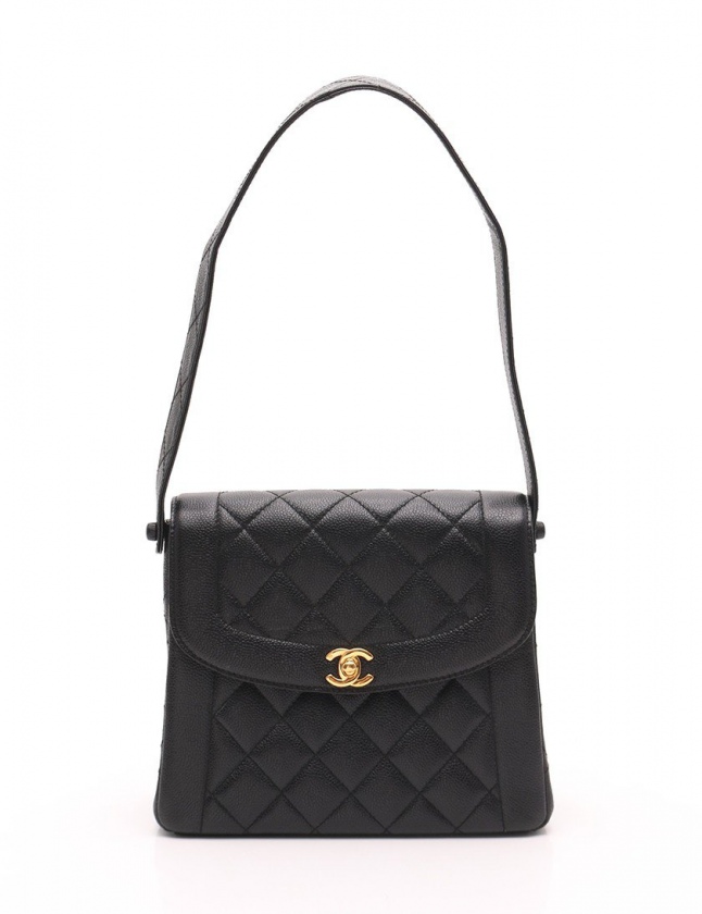 シャネル CHANEL ワンショルダーバッグ マトラッセ ココマーク 黒  