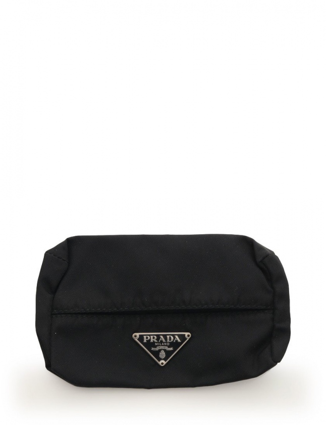 プラダ PRADA ティッシュケース 黒 小物 ナイロン レディース 114 