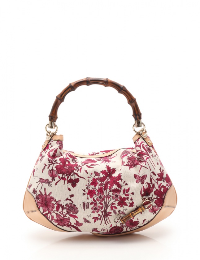 グッチ GUCCI ハンドバッグ ショルダーバッグ バンブー 花柄 