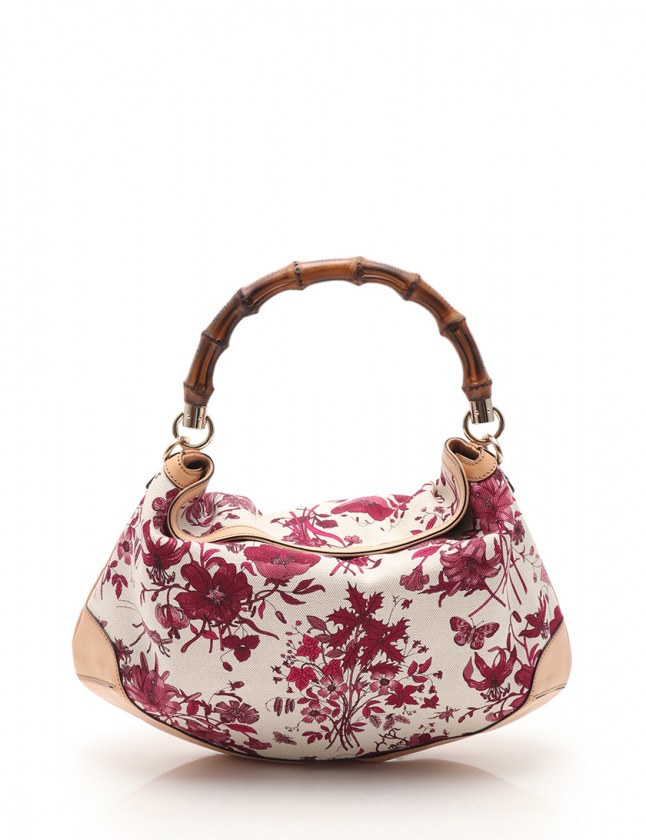 グッチ GUCCI ハンドバッグ ショルダーバッグ バンブー 花柄 