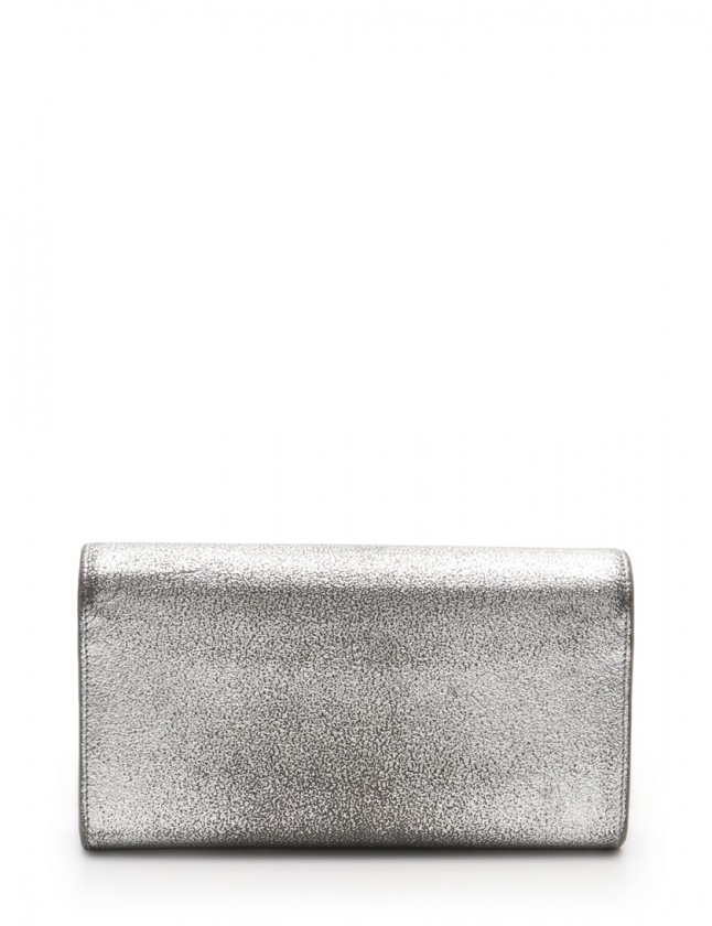 サンローラン パリ SAINT LAURENT PARIS 二つ折り長財布 YSL シルバー