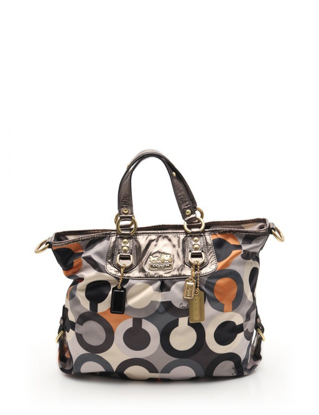 コーチ COACH ハンドバッグ ショルダーバッグ マディソン グラフィックオプアート マルチカラー 12960 サテン エナメルレザー 2WAY レディース