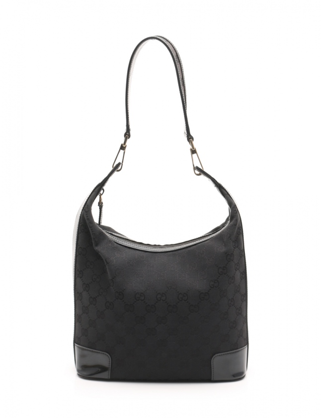グッチ GUCCI ショルダーバッグ GGキャンバス 黒 ダークブラウン 001 