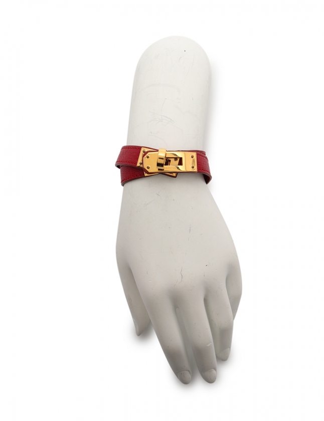 エルメス HERMES 2連ブレスレット ケリーブレス 赤 アクセサリー  