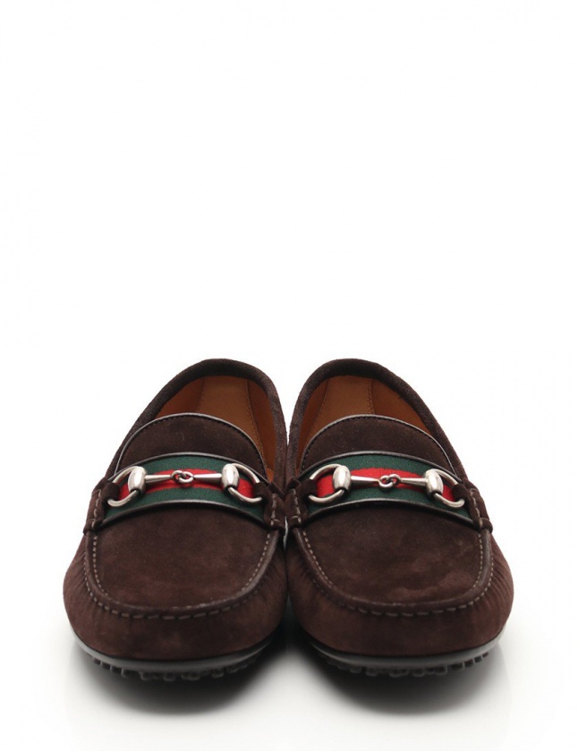 グッチ GUCCI フラットシューズ ホースビット ウェビングライン