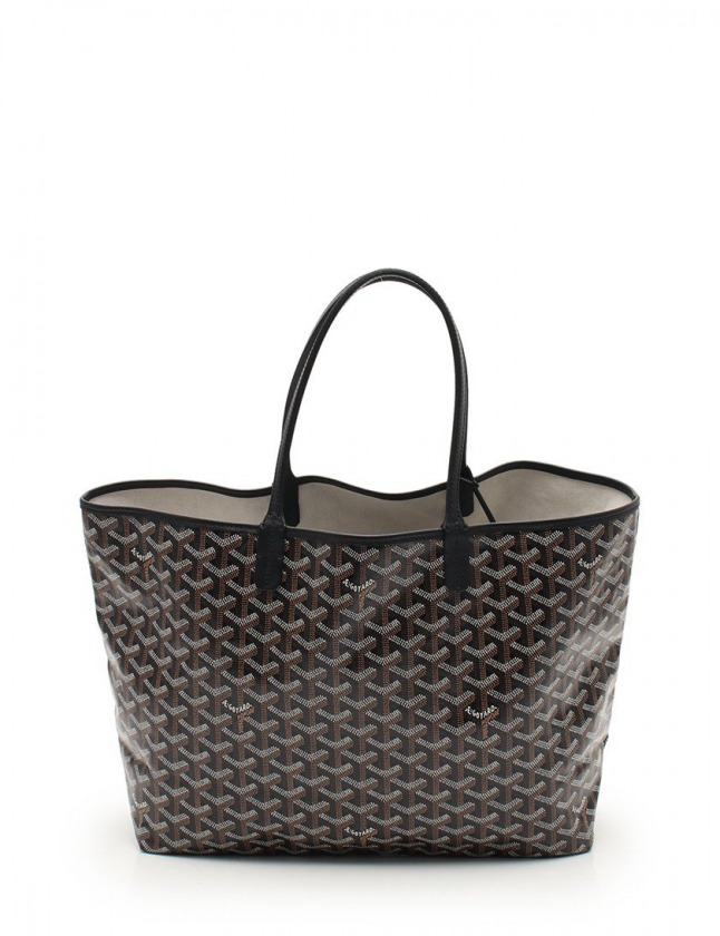 ゴヤール GOYARD トートバッグ サンルイPM 黒 茶 コーティング 
