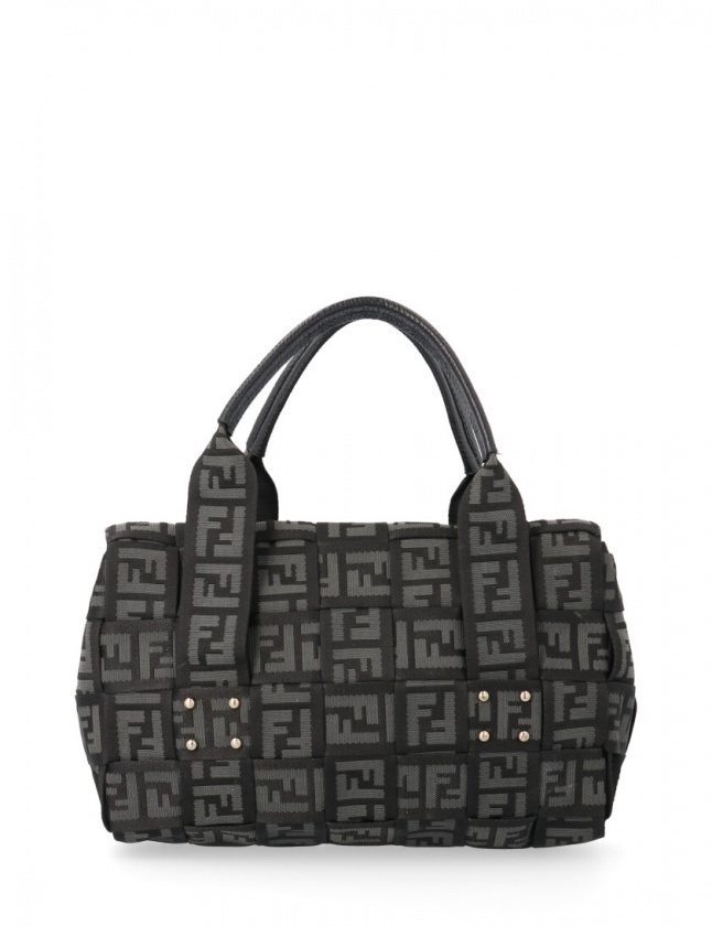 美品　フェンディ　ハンドバッグ　ブラック　ズッカ柄 美品＊ FENDI フェンディ バイザウェイ ミディアム ズッカ柄 バッグ 黒