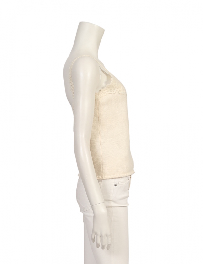 シャネル CHANEL ニット キャミソール アイボリー 38 トップス