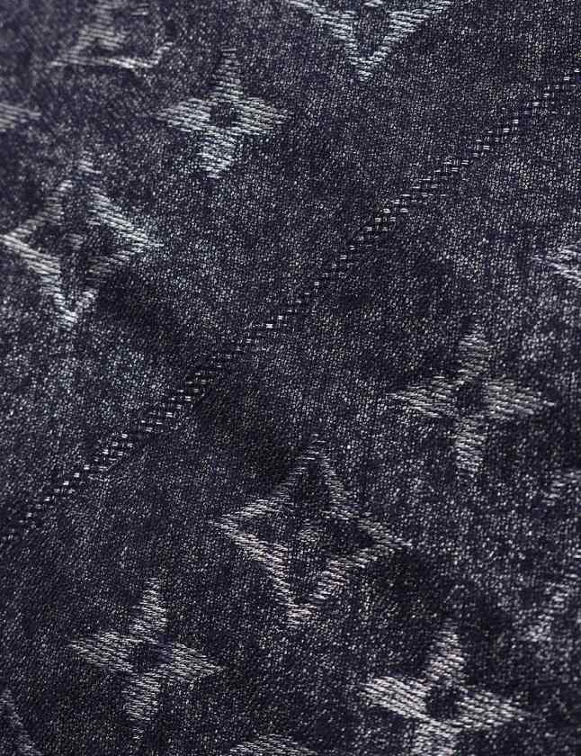 LOUIS VUITTON ネイビー ×シルバー　大判ストール オンラインストア卸売り LOUIS VUITTON ネイビー ×シルバー 大判