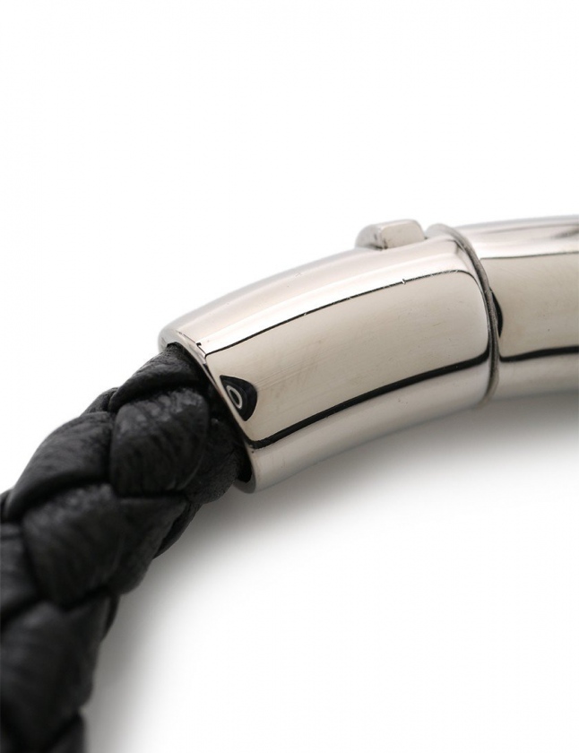 プラダ PRADA ブレスレット 黒 シルバー アクセサリー レザー