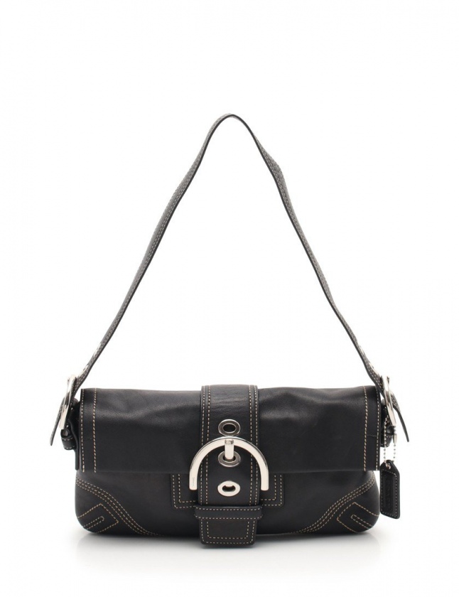 コーチ COACH ワンショルダーバッグ ソーホー デミフラップ 黒 8A05 