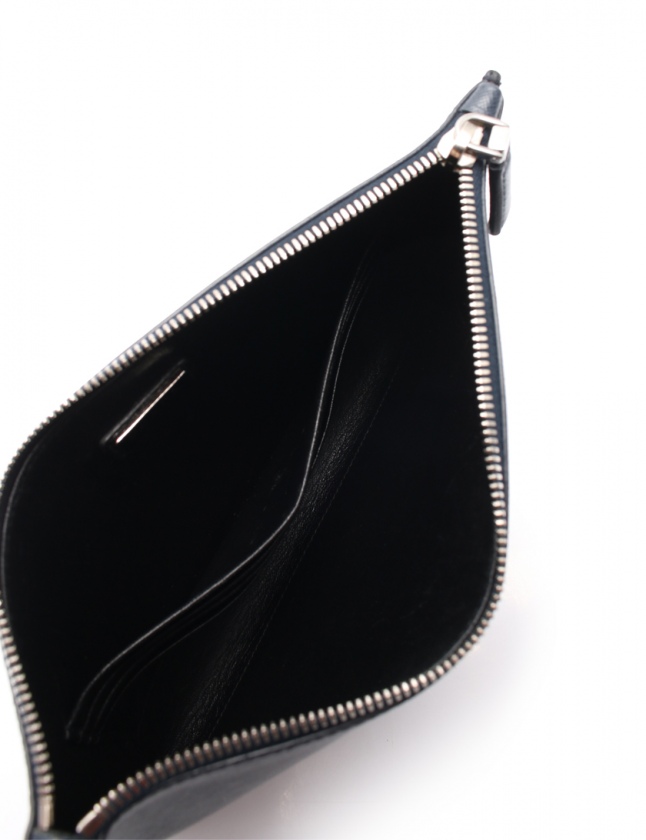 プラダ PRADA クラッチバッグ ドキュメントホルダー ネイビー オレンジ