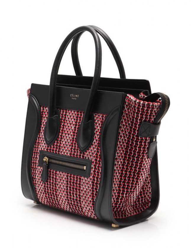 セリーヌ CELINE ハンドバッグ ラゲージ マイクロショッパー 黒 赤 白 