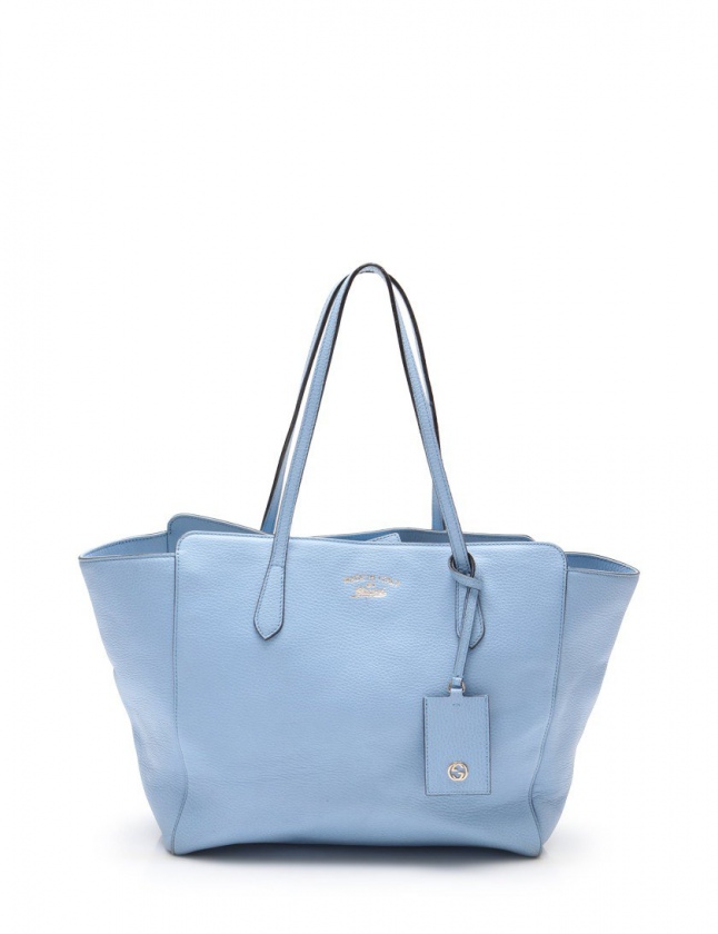 グッチ GUCCI トートバッグ スウィング 水色 354397 レザー レディース 