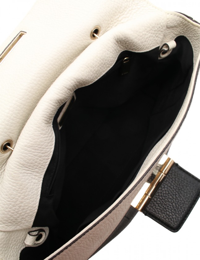 フルラ FURLA ハンドバッグ ショルダーバッグ 黒 白 ベージュ レザー 