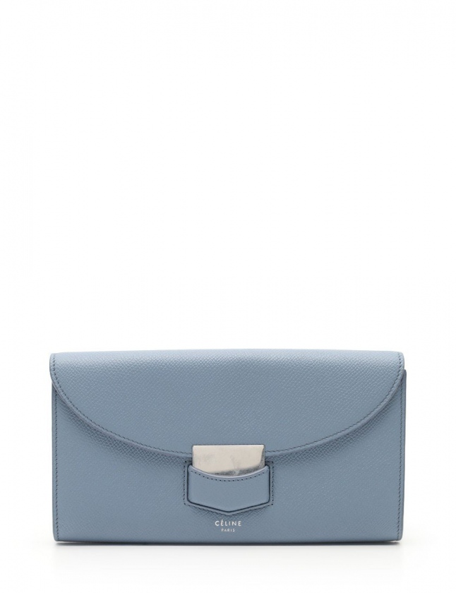 セリーヌ CELINE 長財布 トロッター マルチファンクション ラージ 水色 