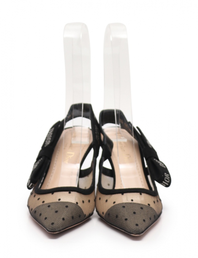クリスチャンディオール Christian Dior パンプス ヒール 黒 34 1/2 