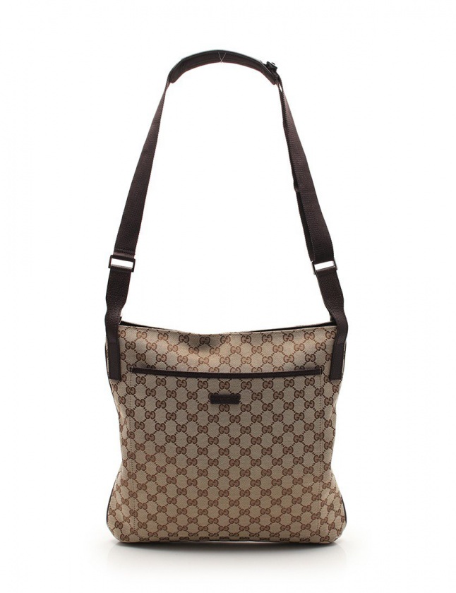 グッチ GUCCI ショルダーバッグ GGキャンバス ベージュ 茶 122791 