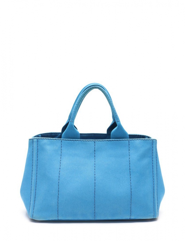 プラダ PRADA トートバッグ カナパ 青 キャンバス CANAPA レディース