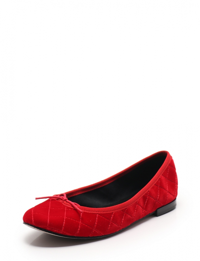 レペット Repetto フラットシューズ 赤 37 シューズ 23.3cm ベロア 