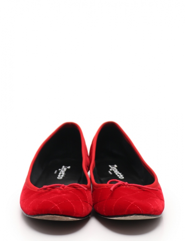 レペット Repetto フラットシューズ 赤 37 シューズ 23.3cm ベロア 