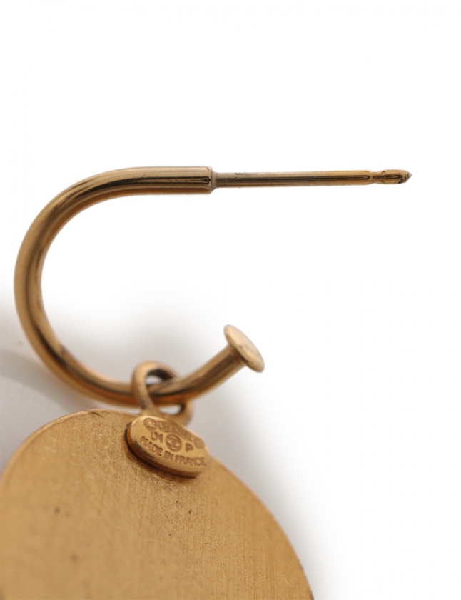 シャネル CHANEL ピアス ココマーク ゴールド 赤 アクセサリー