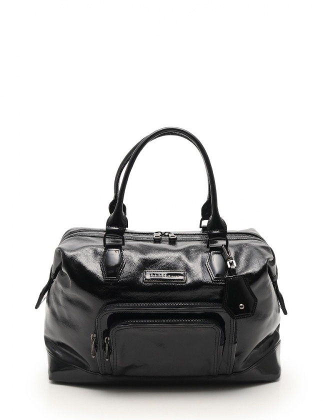 ロンシャン LONGCHAMP ボストンバッグ 黒 1746 173 001 エナメルレザー 
