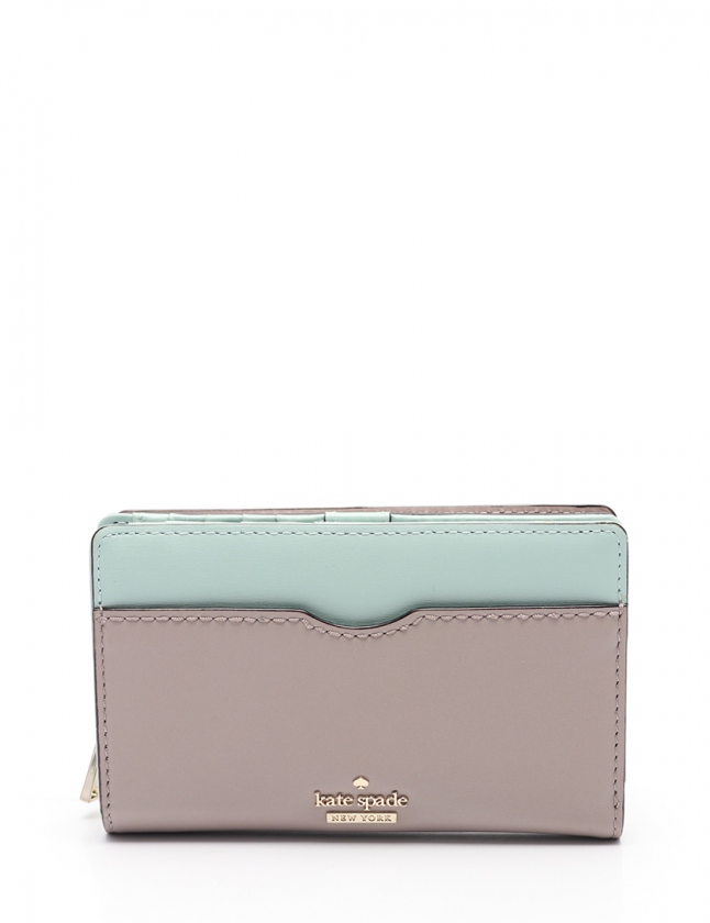 ケイトスペード KATE SPADE 二つ折り財布 グレー ミントブルー 小物 