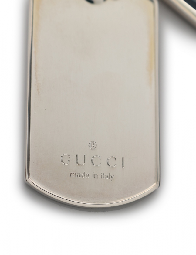グッチ GUCCI ボールチェーンネックレス ダブル ドッグタグ シルバー