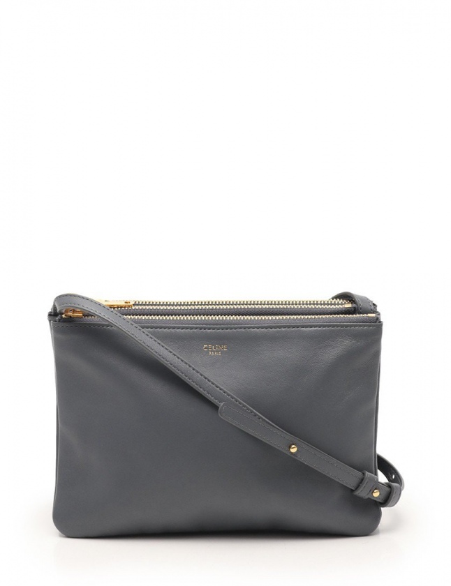 セリーヌ CELINE ショルダーバッグ トリオ スモール ブルーグレー 