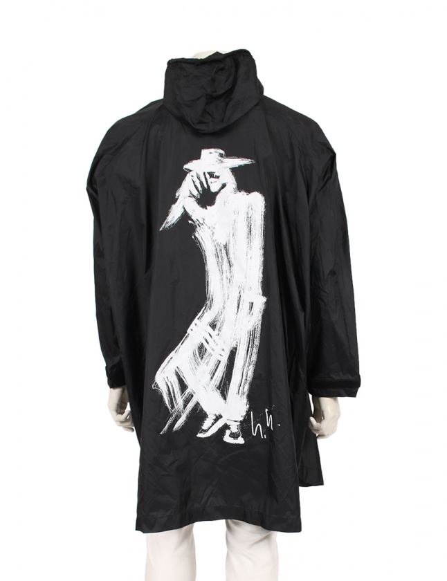 ワイスリー Y-3 ポンチョ 黒 S トップス 長袖 プリント AP2364 