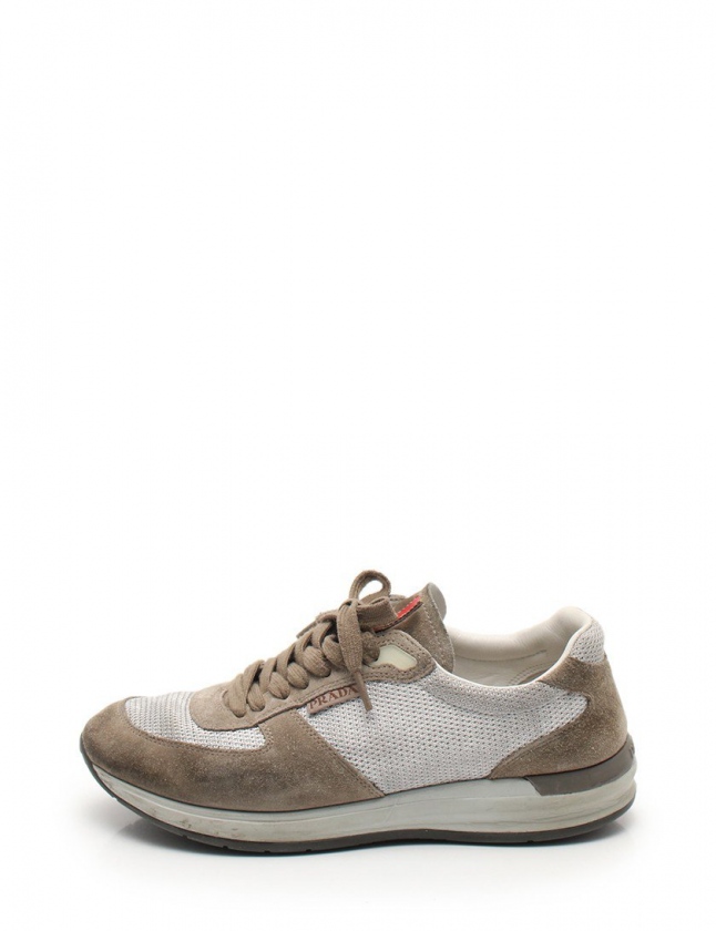 プラダスポーツ PRADA SPORT スニーカー グレーベージュ シルバー 7 