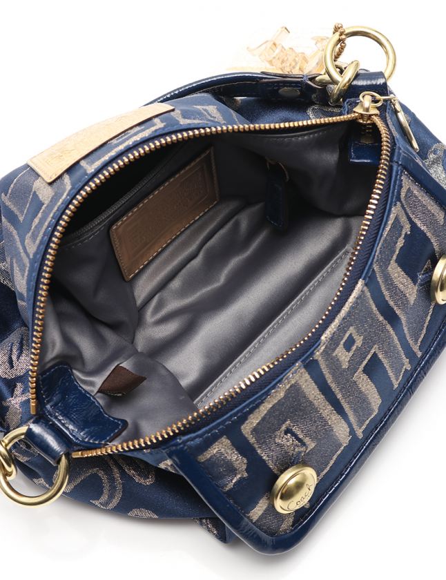 コーチ COACH ショルダーバッグ 青 ゴールド 15302 キャンバス