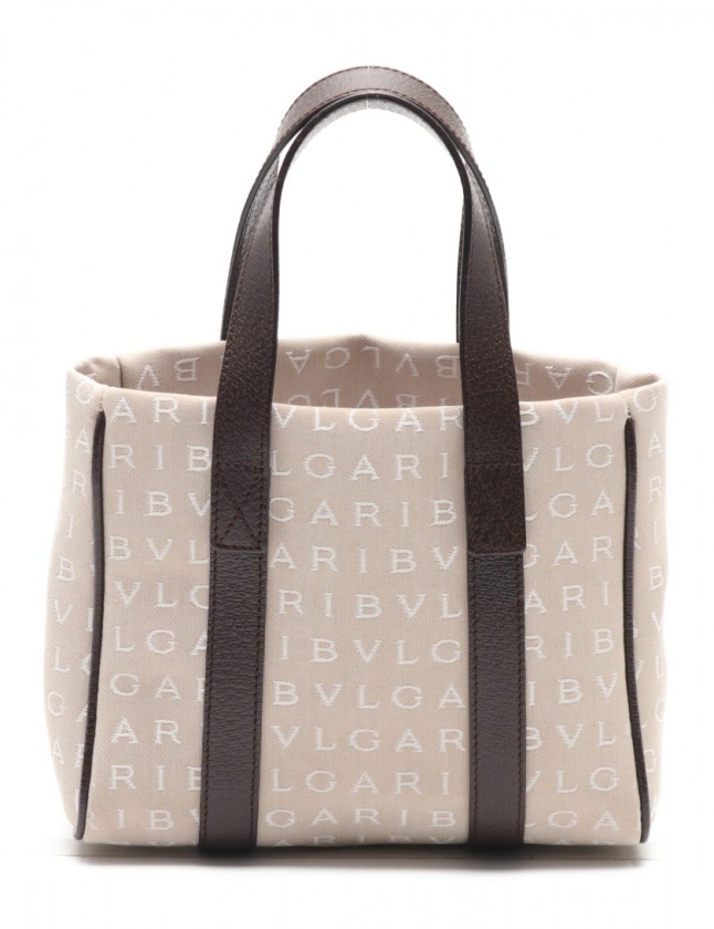 BVLGARI ロゴマニア　ベージュ/ブラウン BVLGARI ブルガリ ワンショルダーバッグ ロゴマニア キャンバス