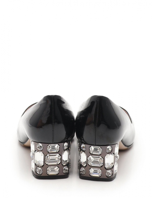 ミュウミュウ miumiu パンプス ヒール 黒 35 シューズ 22cm