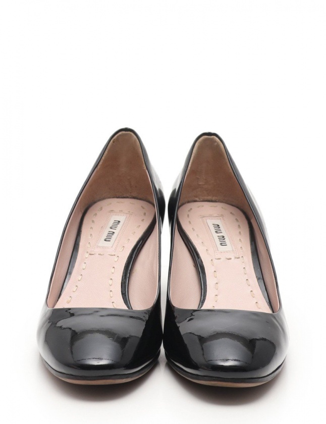 ミュウミュウ 35 22.5 レザー パンプス ピンヒール ブラック 黒 ミュウミュウ miumiu パンプス ヒール 黒 35 シューズ 22cm