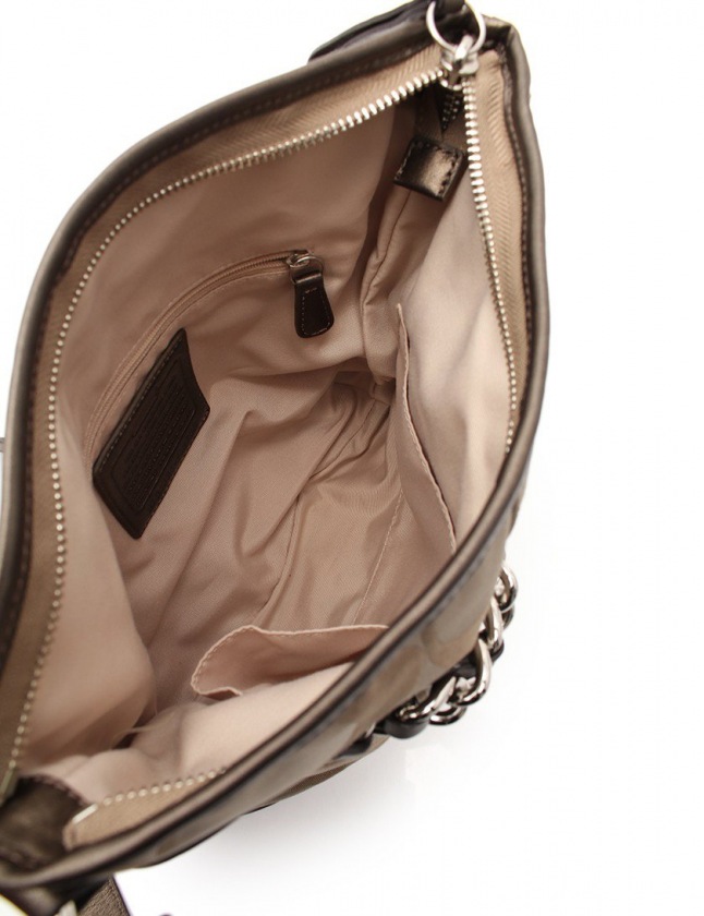 コーチ COACH ショルダーバッグ F19730 シグネチャーチェーンダッフルショルダー ジャガード×レザー 黒 美品 バッグ COACH コーチ F19730 シグネチャー NS チェーン ダッフル 2WAY