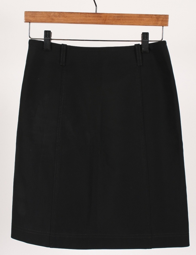 プラダ PRADA スカート 黒 38 ボトムス ひざ丈 タイト 無地 XS  