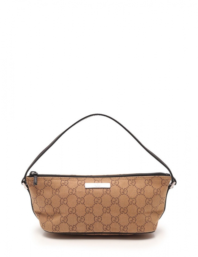 グッチ GUCCI ハンドバッグ GGキャンバス ベージュ ダークブラウン 