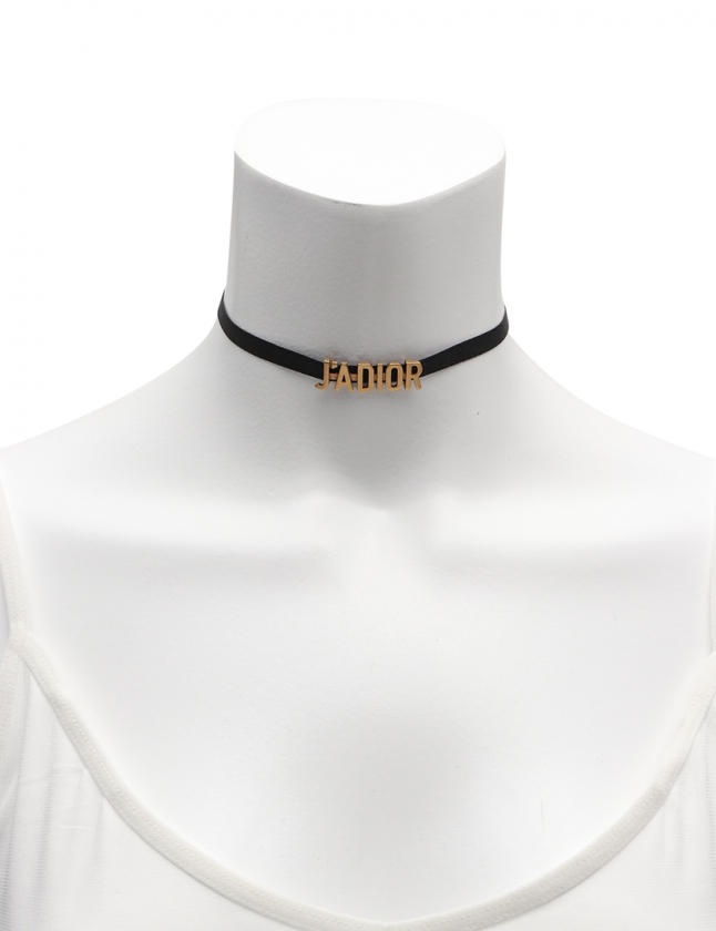 クリスチャンディオール Christian Dior チョーカー ネックレス 黒 