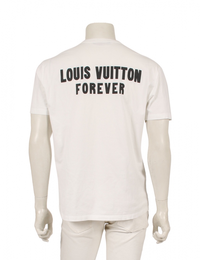 ルイヴィトン LOUIS VUITTON カットソー バックプリントTシャツ 白 黒 
