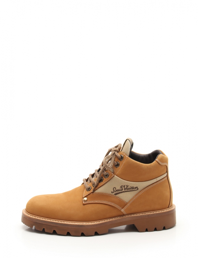 ルイヴィトン LOUIS VUITTON ワークブーツ レースアップ キャメル 7 