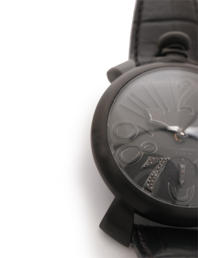 ガガミラノ GaGa MILANO マヌアーレ 48 ダイヤ＆ブラック 手巻き GAGAMILANO ガガミラノ GaGa MILANO マヌアーレ48MM メンズ 時計