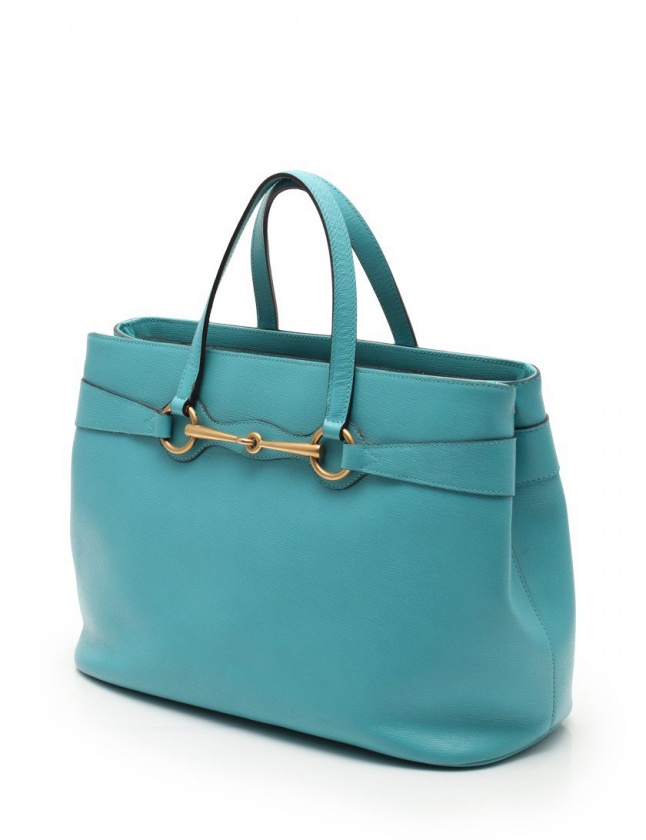 グッチ GUCCI ハンドバッグ ショルダーバッグ ホースビット ターコイズ 