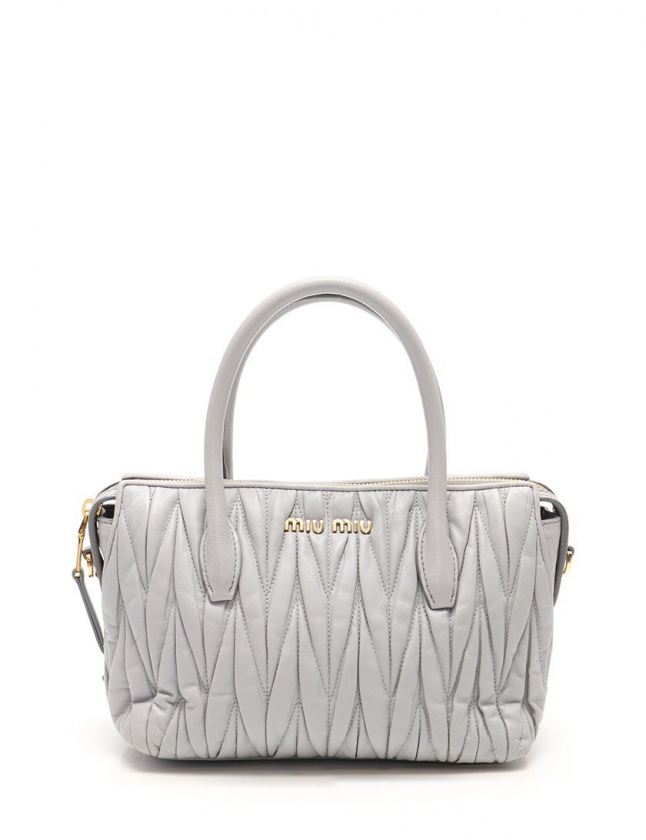 MIU MIU グレー レザー バッグ miumiu(ミュウミュウ) トートバッグ  