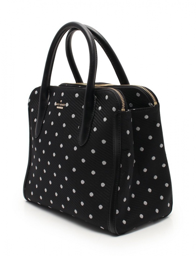 ケイトスペード　kate spade ハンドバッグ　ナイロン　黒白　水玉　ドット kate spade ケイトスペード ドット柄 ナイロンショルダーバッグ