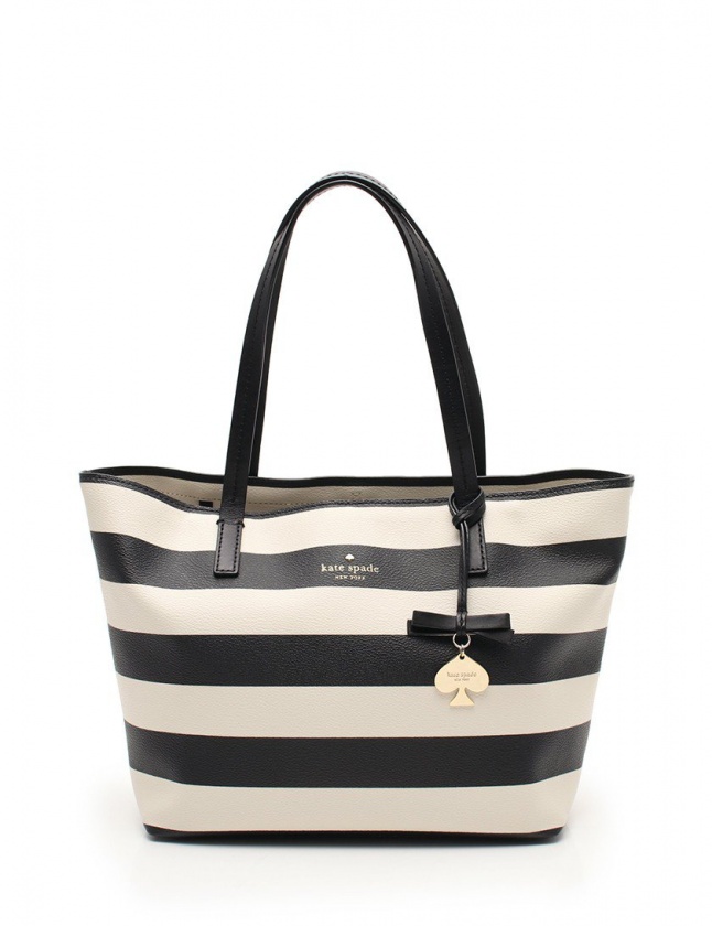 ケイトスペード KATE SPADE トートバッグ 白 黒 PXRU5754 PVC レザー 